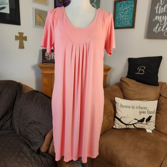 fresh produce Dresses Fresh Produce Coral Tshirt Dress Pockets Size